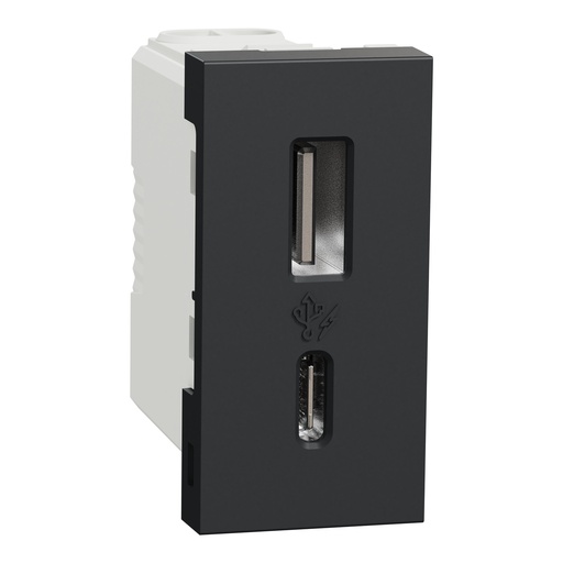 [SCHNU342854] Unica - chargeur USB - 5Vcc - 1A - 1 module - Anthracite - mécanisme seul