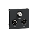 [SCHNU345054] Unica - prise TV + FM + SAT - 2 mod - Anthracite - méca seul