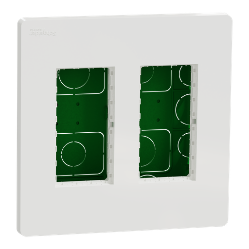 [SCHNU172418] Unica - boîte de concentration encastrée complète - 2 col de 4 mod - Blanc