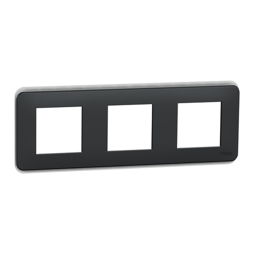 [SCHNU400654] Unica Pro - plaque de finition - Anthracite - 3 postes