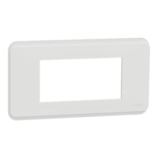 [SCHNU411420] Unica Pro - plaque de finition - Blanc antibactérien - 4 modules