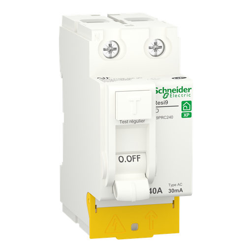 [SCHR9PRC240] Resi9 - inter différentiel - 2P - 40A - 30mA - Type AC - peignable - alim bas