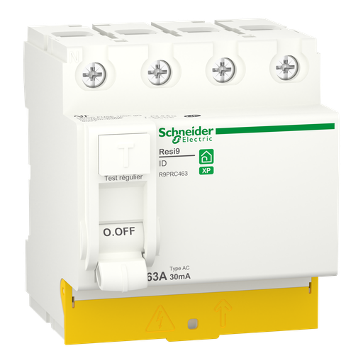 [SCHR9PRC463] Resi9 - interrupteur différentiel - 4P - 63A - 30mA - Type AC - peignable