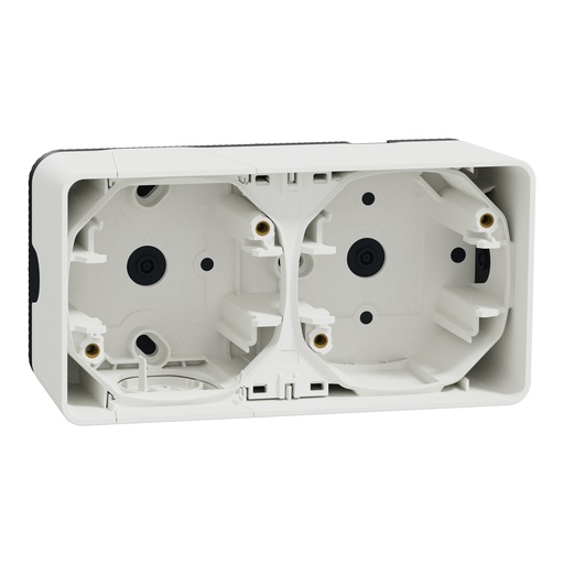 [SCHMUR39914] Mureva Styl - Boîte 2 postes horizontale - saillie - IP55 - IK08 - blanc