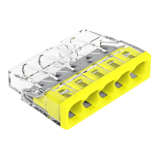 [WAG2273-205] Borne WAGO 2273 - 5 x 0,5 à 2,5mm² Transp. / Jaune