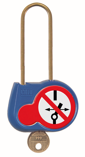 [CATAL-240-S-BL-Z] Cadenas bleu anse 70mm diamètre 4mm clé aléatoire -"Appareil condamné".