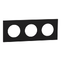 [SCHS940706] Odace - plaque de finition 3 postes - couleur Noir onyx