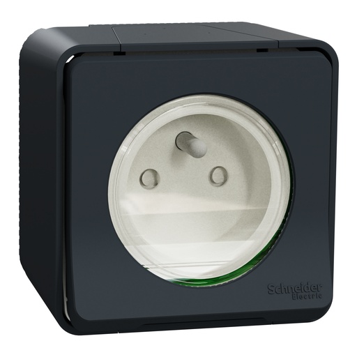 [SCHMUR35031] Mureva Styl - Prise courant 2P+T - saillie - IP55 - IK08 - connexion auto - gris