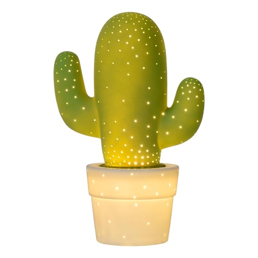 [LUC13513/01/33] CACTUS Lampe de tab.-Vert-1xE14-25W-Cérami.