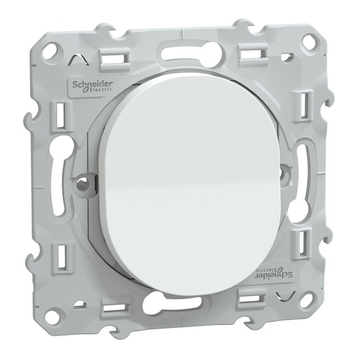 [SCHS320206] Ovalis - bouton poussoir à fermeture - 10A    Blanc