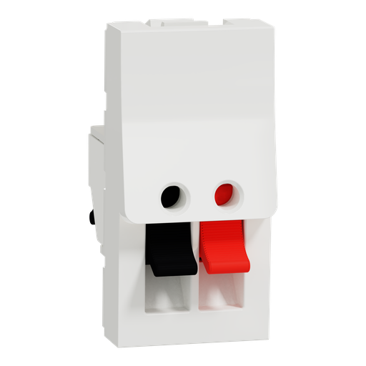 [SCHNU348718] Unica - prise haut-parleur 1 sortie rouge + noir - 1 mod - Blanc - méca seul