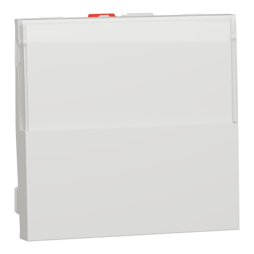 [SCHNU324620] Unica - poussoir NO/NF porte-étiquette - 10 A - 2 mod - Blanc antiba - méca seul