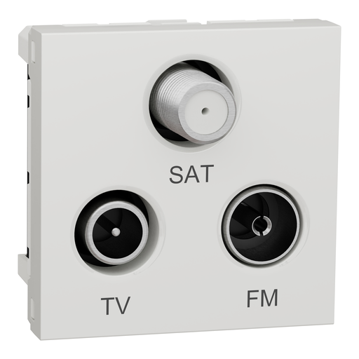 [SCHNU345020] Unica - prise TV + FM + SAT - 2 mod - Blanc antibactérien - méca seul