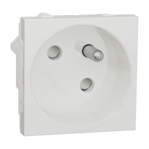 [SCHNU304918T] Unica - prise 2P+T - FR - 45° - goulotte - raccord rapide - Blanc - méca seul