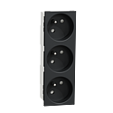 [SCHNU307954] Unica - prise triple 2P+T - FR - 45° - Anthracite - méca seul
