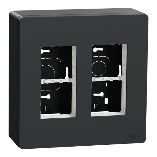 [SCHNU122454] Unica - boîte de concentration saillie complète - 2 col de 4 mod - Anthracite