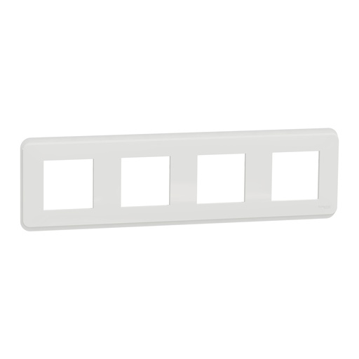 [SCHNU400818] Unica Pro - plaque de finition - Blanc - 4 postes
