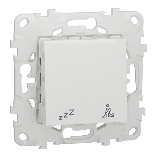 [SCHNU521718] Unica - commande pour indicateur de chambre hôtel - Blanc - mécanisme + support