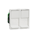 [SCHNU342618] Unica - prise RJ45 double - cat 6 STP - 2 mod - Blanc - méca seul
