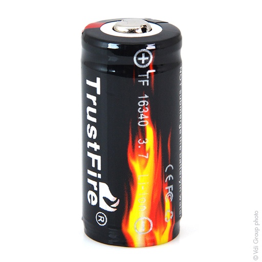 [ENIACL9025] Unité(s) Accus Lithium-Ion TRUSTFIRE TF16340 (CR123)+PCM 3.7V 880mAh CT