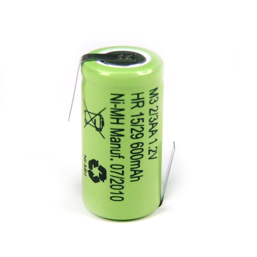 [ENIACH0036] Pack(s) Accus Nimh industriels 2/3AA 1.2V 600mAh HBL