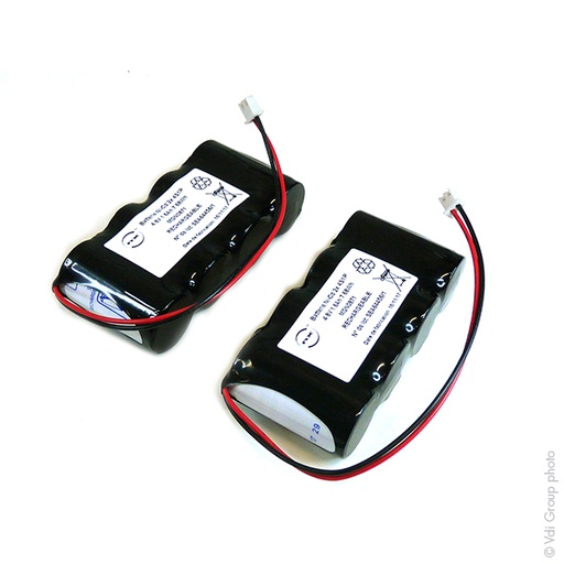 [ENIMGN0871] Pack(s) Batterie eclairage secours 2 packs 4x SC VNT 4S1P ST1 4.8V 1.6Ah JST