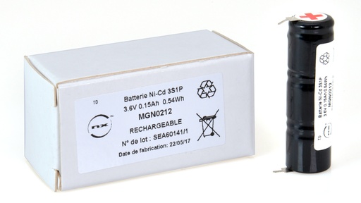 [ENIMGN0212] Pack(s) Batterie Nicd 3x 1/3AA  3S1P ST4 3.6V 150mAh P2