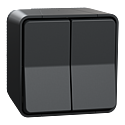 [SCHMUR35022] Mureva Styl - Double va et vient - saillie - IP55 - IK08 - connexion auto - gris