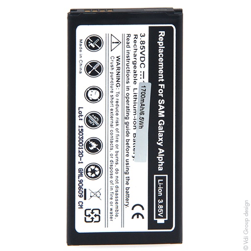 [ENIGML90609] Blister(s) x 1 Batterie téléphone portable pour Samsung Galaxy Alpha 3.85V 1700m