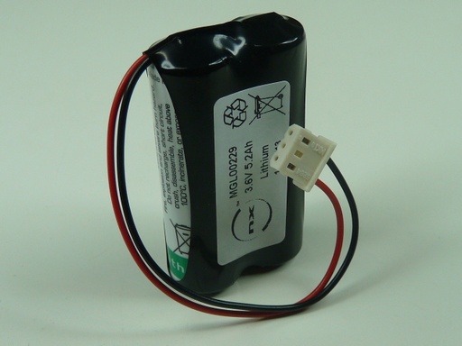[ENIMGL00229] Pack(s) Batterie lithium 2x AA 1S2P ST1 3.6V 5200mAh Molex