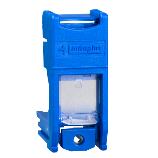[SCHVDI9901] Infraplus-MP - Support multiplus pour RJ45 S-ONE adaptable bleu avec volet