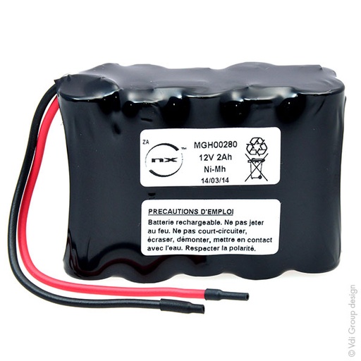 [ENIMGH00280] Unité(s) Batterie Nimh 10x AA NX 10S1P ST2 12V 2Ah Fils