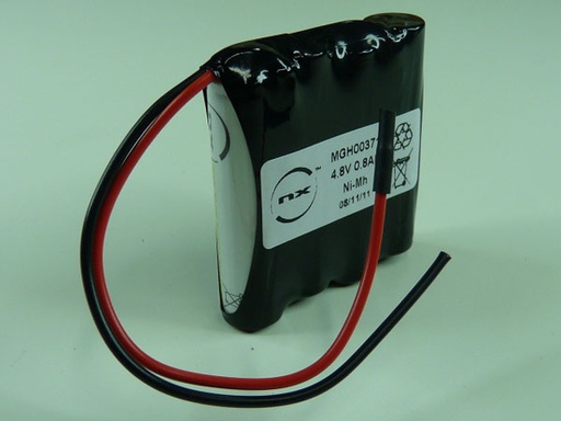 [ENIMGH00371] Pack(s) Batterie Nimh 4x AAA NX 4S1P ST1 4.8V 800mAh Fils