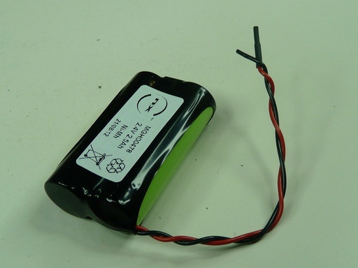 [ENIMGH00478] Pack(s) Batterie Nimh 2x AA NX 2S1P ST1 2.4V 2500mAh Fils