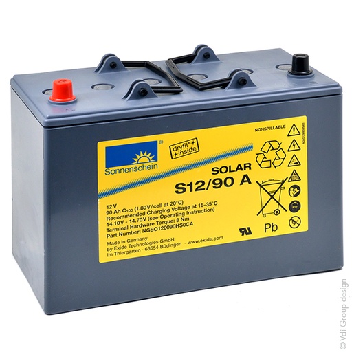 [ENIAMP80216] Accumulateur(s) Batterie plomb etanche gel Solar S12/90A 12V 90Ah Auto