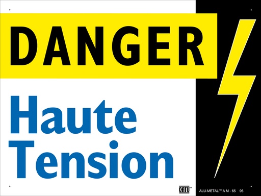 [CATAM-65] Affiche Alumétal de signalisation "DANGER HAUTE TENSION" 200 x 150 mm.