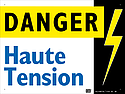 [CATAM65] Affiche Alumétal de signalisation "DANGER HAUTE TENSION" 200 x 150 mm.