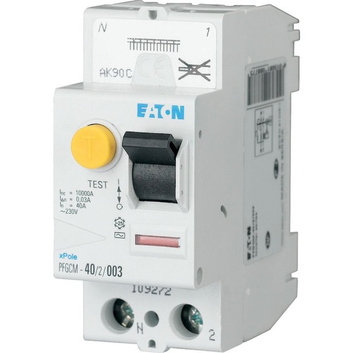 [EAT109272] Interrupteur différentiel PFGCM, borne à ressort, 2P, 40A 30mA type AC