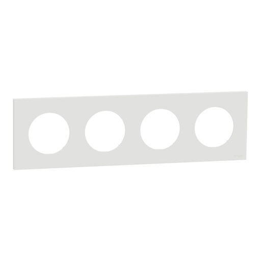 [SCHS920708] Odace - plaque de finition 4 postes - couleur Blanc craie