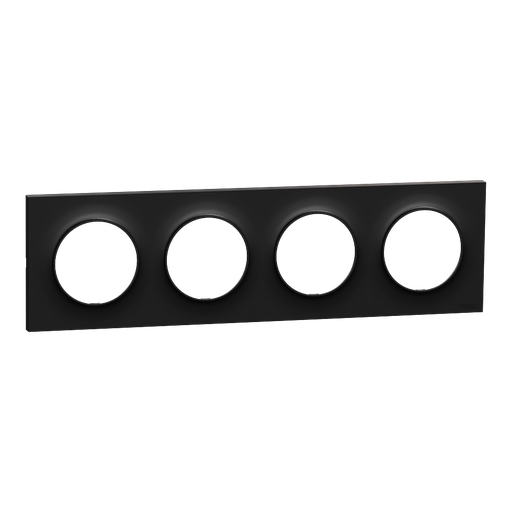 [SCHS949708] Odace Origine - plaque de finition 4 postes - couleur noir