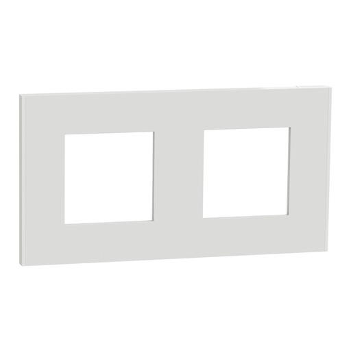 [SCHNU600418] Unica Déco Essentielle - Plaque de finition - Blanc - 2 postes horiz vert