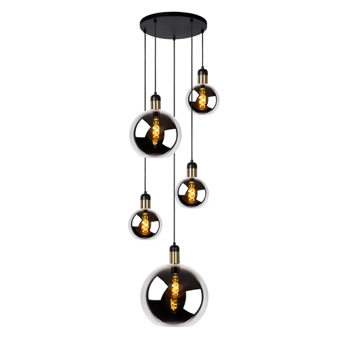 [LUC34438/05/61] JULIUS Suspension-Opalin-5xE27-40W-Verre