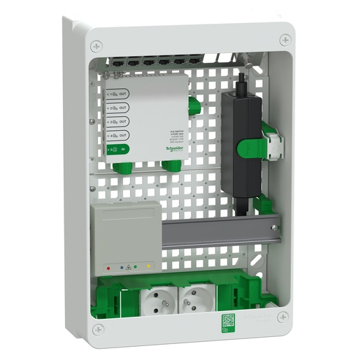 [SCHR9H13402VDIXS] Resi9 Connect - Coffret 13M2R Switch 5 ports PoE - 2 PC - grade 3TV 6xRJ45 cat6a