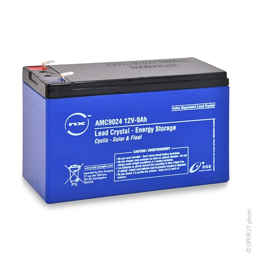 [ENIAMC9024] Batterie(s) Batterie lead crystal 6-HCNFJ-7.2 12V 9Ah F6.35