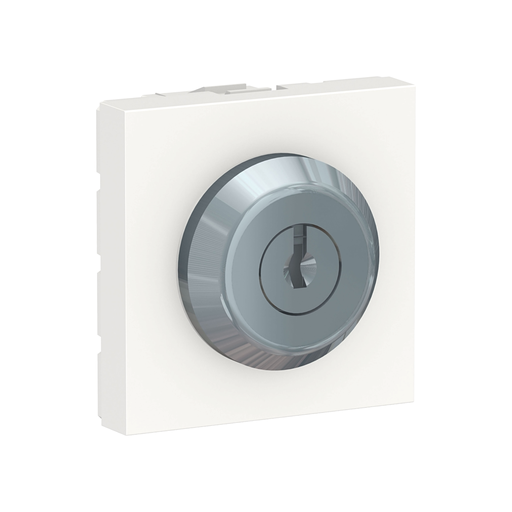 [SCHNU373118] Unica - cde à clé 3 pos rappel centre - 2 NO indep - 2 mod - Blanc - méca seul