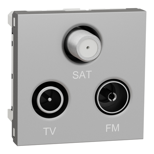 [SCHNU345030] Unica - prise TV + FM + SAT - 2 mod - Alu - méca seul