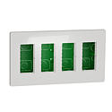 [SCHNU174418] Unica - boîte de concentration encastrée complète - 4 col de 4 mod - Blanc