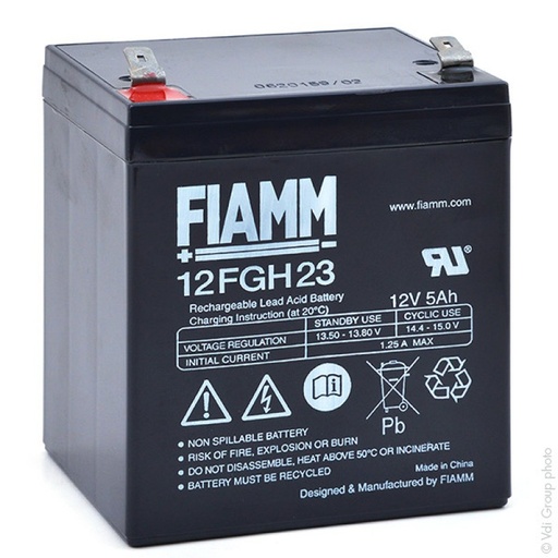 [ENIAMP8547] Batterie(s) Batterie onduleur (UPS) FIAMM 12FGH23 12V 5Ah F6.35
