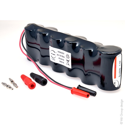 [ENIMGA0021] Pack(s) Batterie alcaline 6x D NX 6S1P ST1 9V 19.76Ah 4mm
