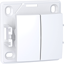[SCHALB61083P] Alréa, Double poussoir O F, blanc polaire